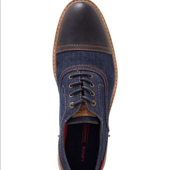 🆕 Levi’s Essex Denim Cap Tor Lace Up Shoes - Picture 3 of 16